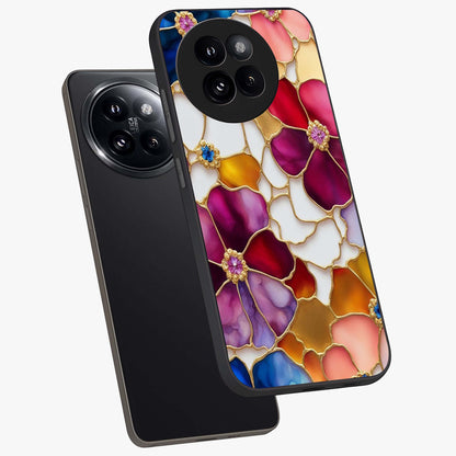 Marble Flower Pattern Glass Case displayed in angled mockup highlighting elegant marble floral design with modern aesthetic.