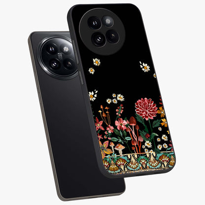 Midnight Bloom Pattern Glass Case displayed in angled mockup highlighting elegant flower design with midnight aesthetic style.