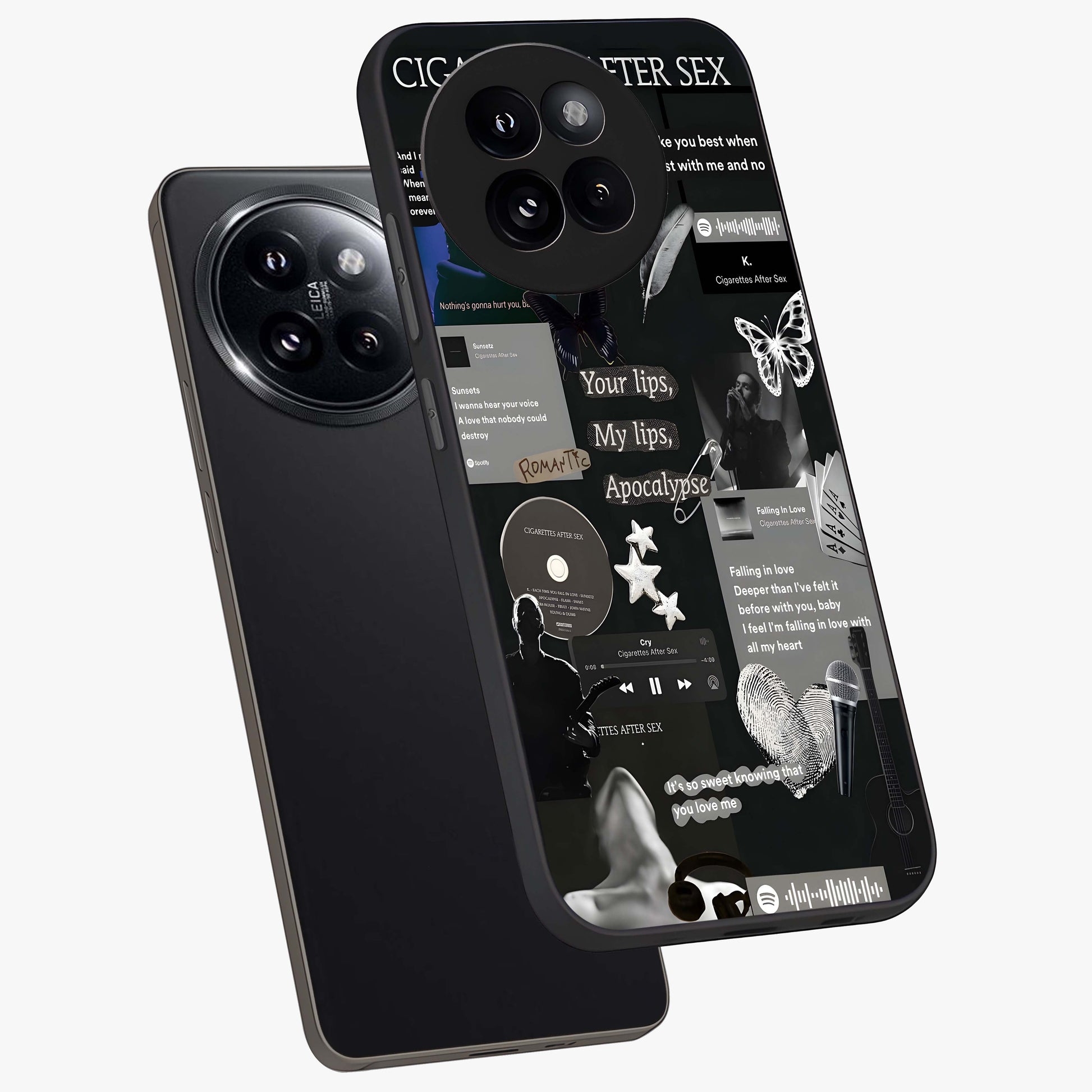Midnight Love Echo Glass Case displayed in angled mockup highlighting elegant love inspired design with deep aesthetic style.