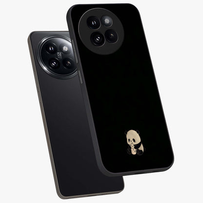 Midnight Panda Love Glass Case displayed in angled mockup highlighting adorable panda illustration with midnight aesthetic.