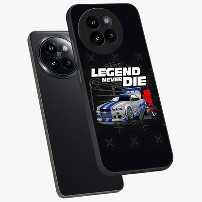Midnight Racing Legacy Glass Case displayed in angled mockup highlighting dynamic automotive design with bold midnight aesthetic.