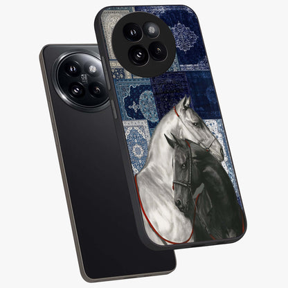 Midnight Stallion Blues Glass Case displayed in angled mockup highlighting powerful stallion illustration with deep midnight tones.