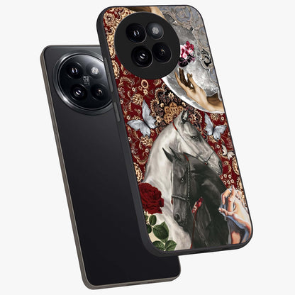 Moonlit Royal Stallion Glass Case displayed in angled mockup highlighting powerful stallion illustration with royal night aesthetic.
