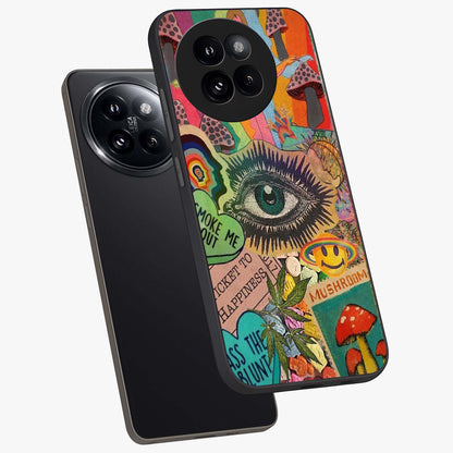 Mystic Eye Wonderland Glass Case displayed in angled mockup highlighting magical eye illustration with dreamy aesthetic.