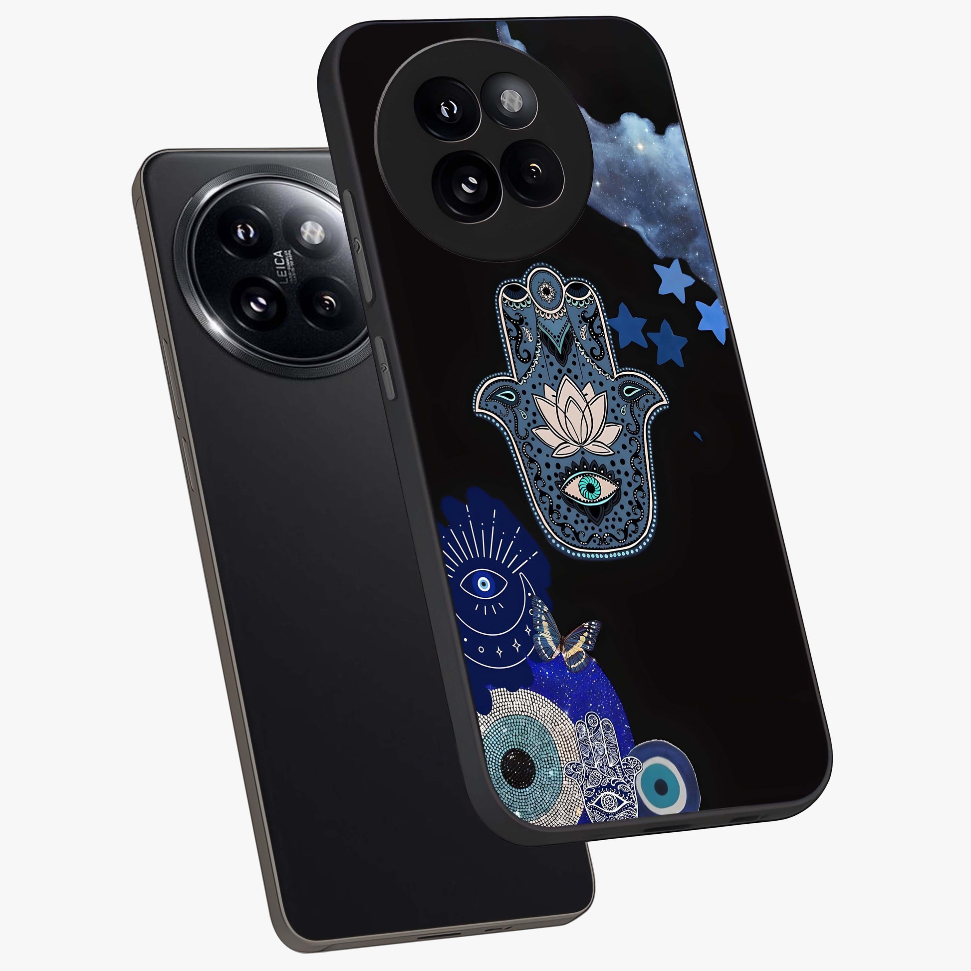 Mystic Hand Aura Glass Case displayed in angled mockup highlighting magical aura design with spiritual aesthetic style.