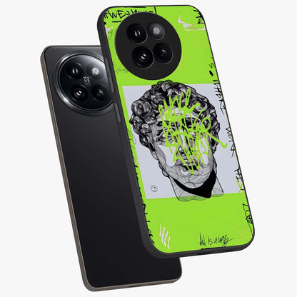 Neo Graffiti Rebellion Glass Case displayed in angled mockup highlighting urban street art design with rebellious aesthetic.