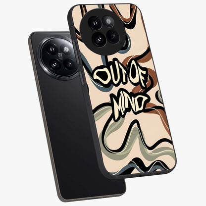 Out Of Mind Glass Case displayed in angled mockup highlighting bold statement design with modern artistic aesthetic.