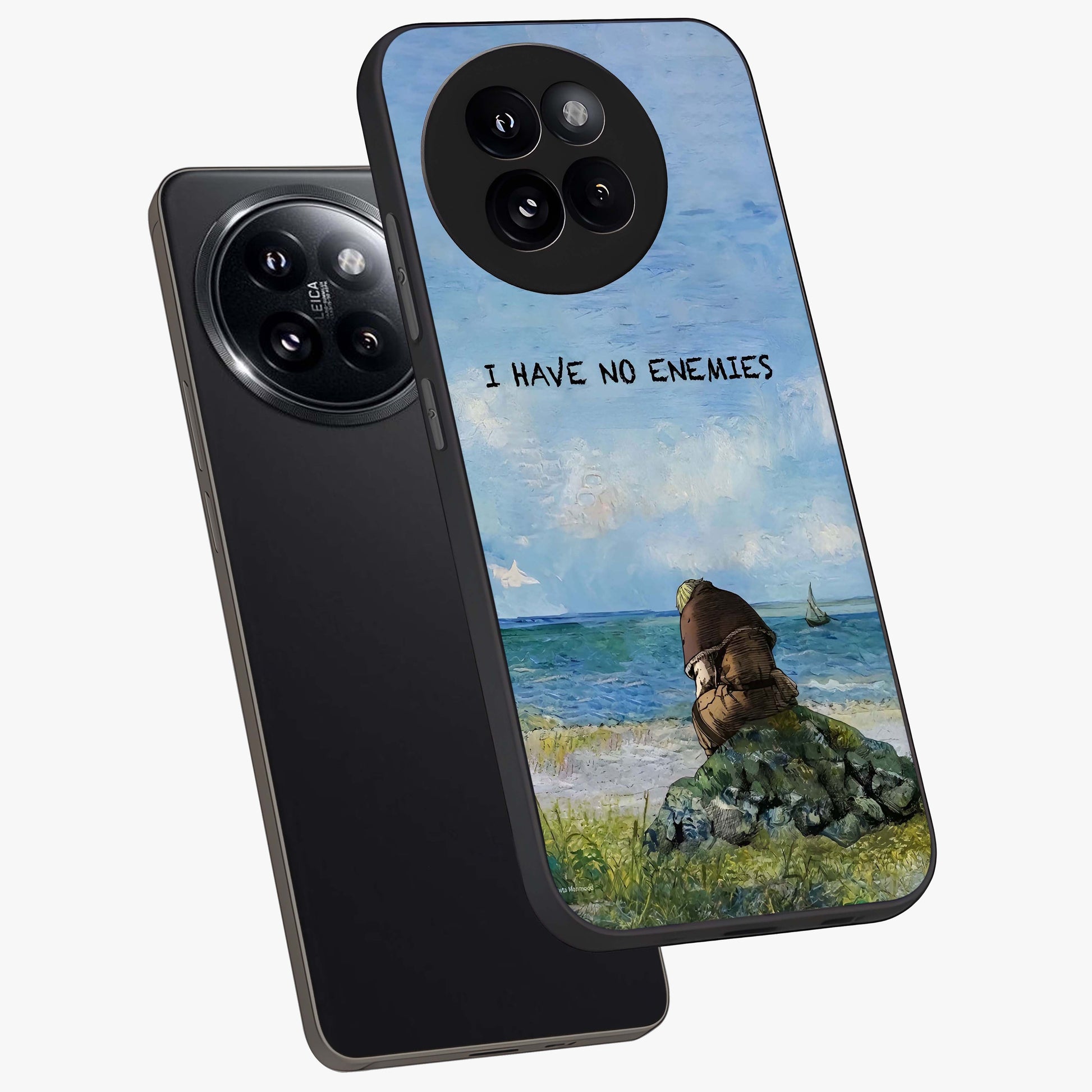 Peace Beyond War Glass Case displayed in angled mockup highlighting meaningful message design with artistic aesthetic style.