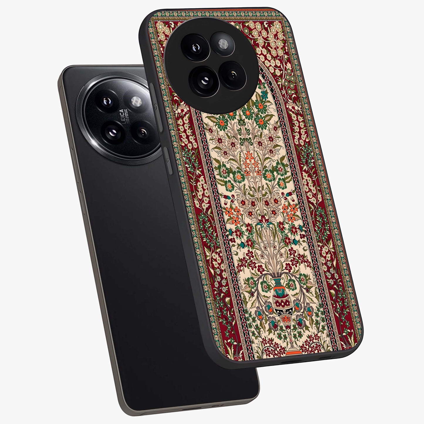 Persian Inspired Glass Case displayed in angled mockup highlighting intricate traditional design with elegant cultural aesthetic.