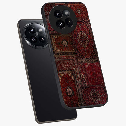 Persian Velvet Tale Glass Case displayed in angled mockup highlighting ornate textile inspired design with royal aesthetic.