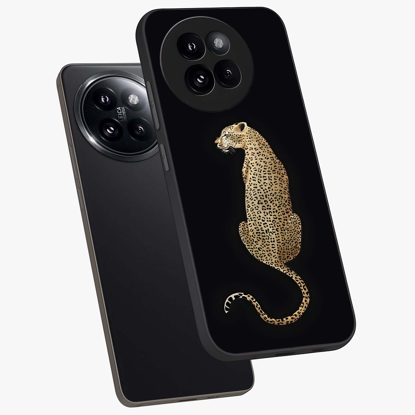 Regal Leopard Glass Case displayed in angled mockup highlighting powerful animal illustration with stylish wild aesthetic.