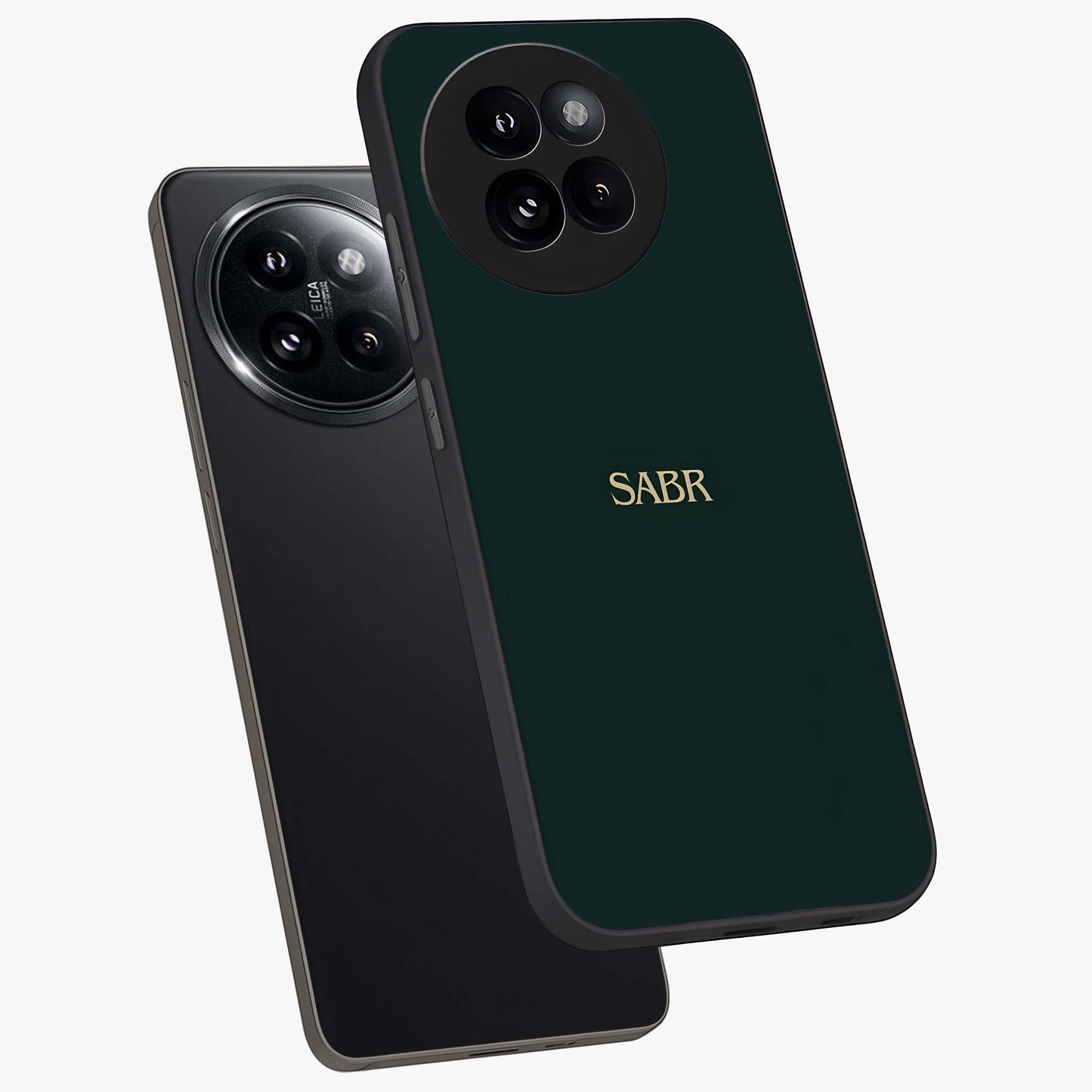 Sabr Minimal Patience Glass Case displayed in angled mockup highlighting simple inspirational design with clean aesthetic style.