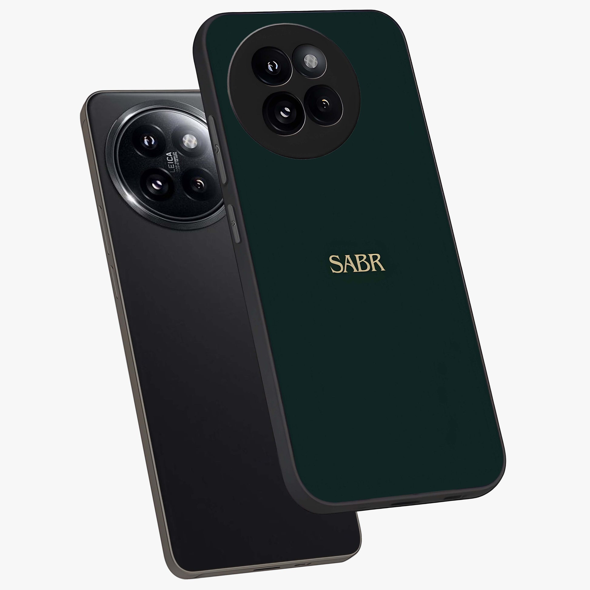 Sabr Minimal Patience Glass Case displayed in angled mockup highlighting simple inspirational design with clean aesthetic style.