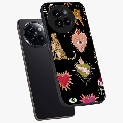 Sacred Jungle Heart Glass Case displayed in angled mockup highlighting lush tropical design with natural aesthetic style.