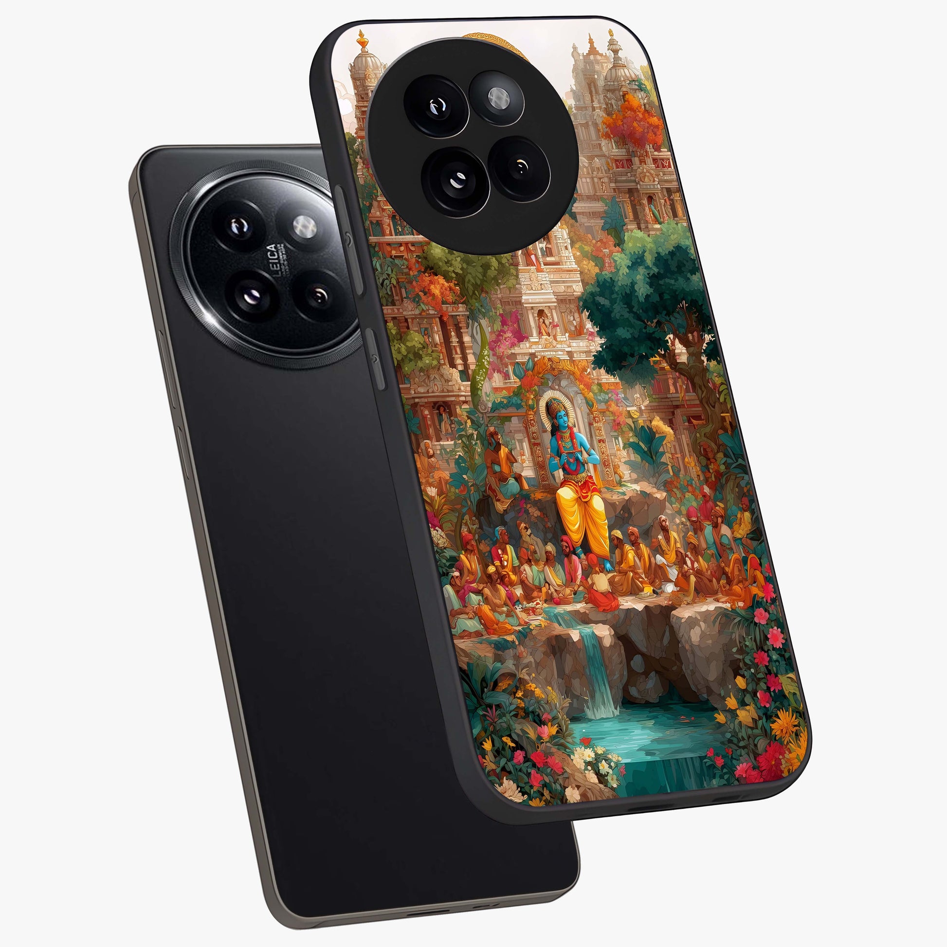 Sacred Sunlight Gods Glass Case displayed in angled mockup highlighting radiant spiritual design with celestial aesthetic.