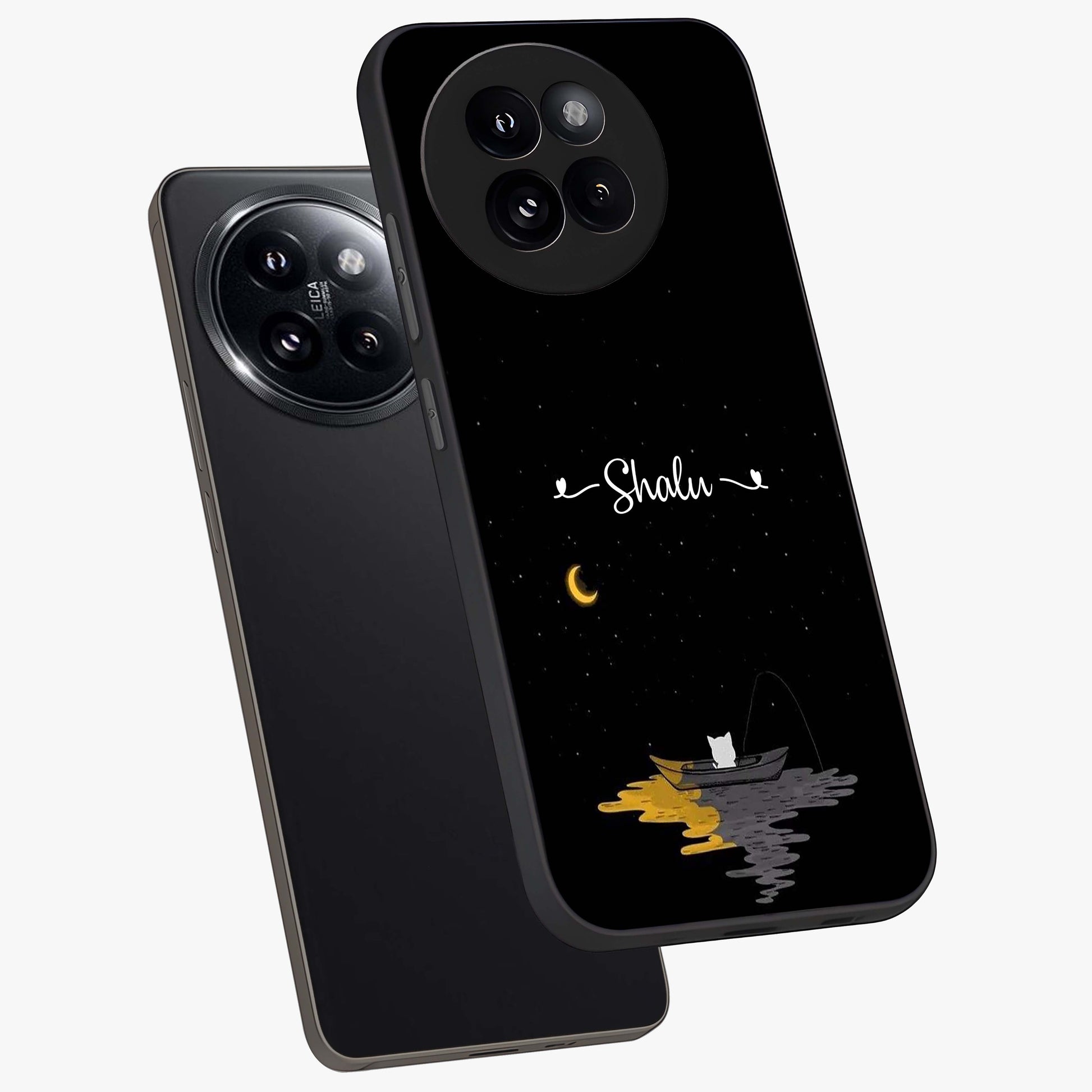 Silent Night Row Glass Case displayed in angled mockup highlighting peaceful evening design with dreamy night aesthetic.