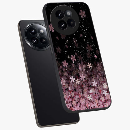 Small Starry Flowers Glass Case displayed in angled mockup highlighting tiny flower pattern with celestial aesthetic style.