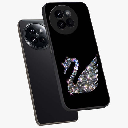 Starlit Swan Grace Glass Case displayed in angled mockup highlighting elegant swan illustration with dreamy celestial aesthetic.