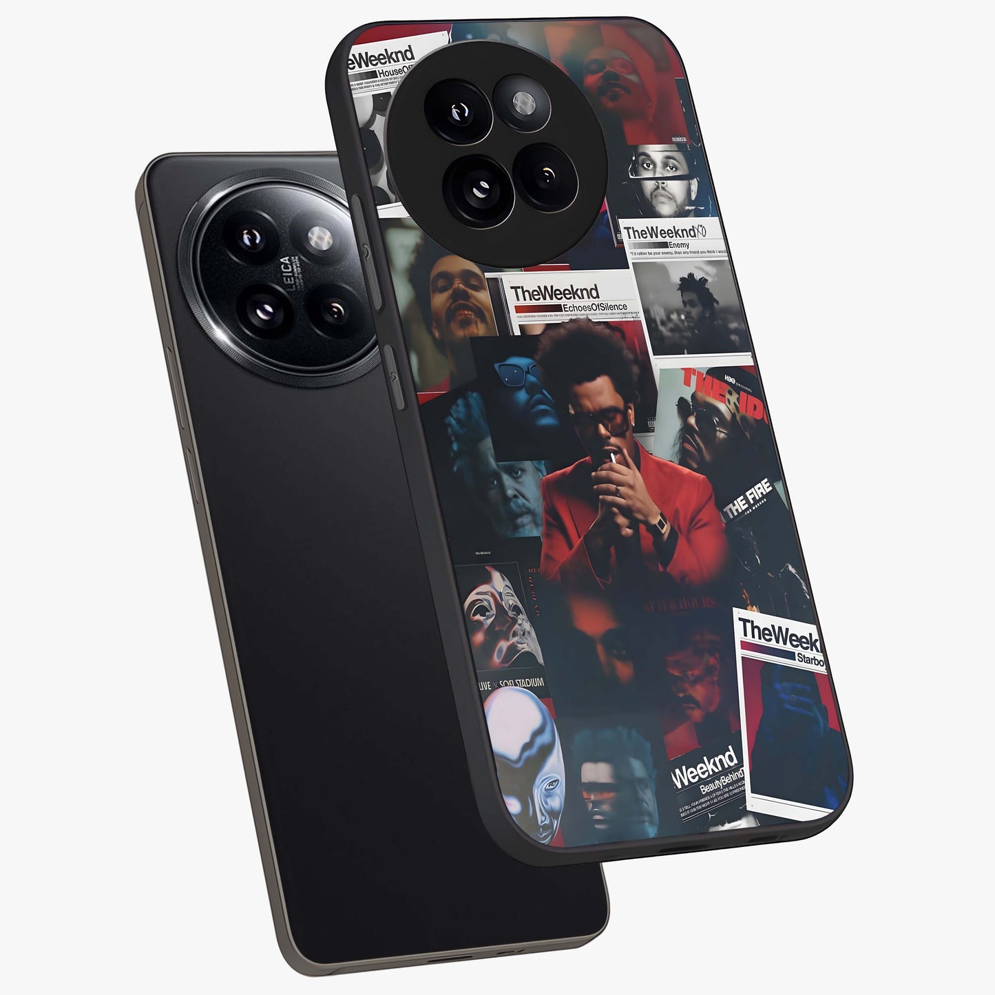 The Weeknd Glass Case displayed in angled mockup highlighting stylish pop culture inspired design with modern aesthetic.