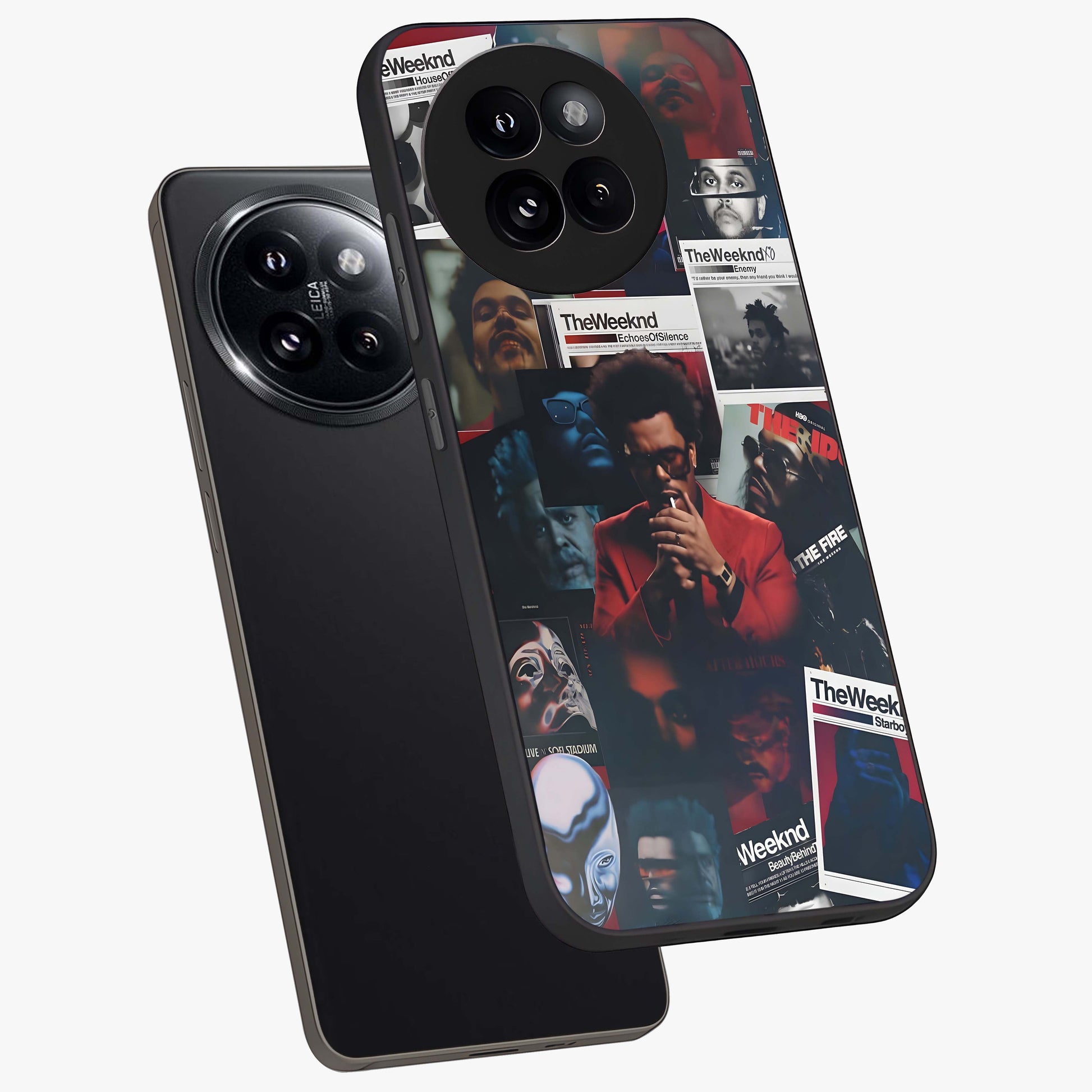 The Weeknd Glass Case displayed in angled mockup highlighting stylish pop culture inspired design with modern aesthetic.