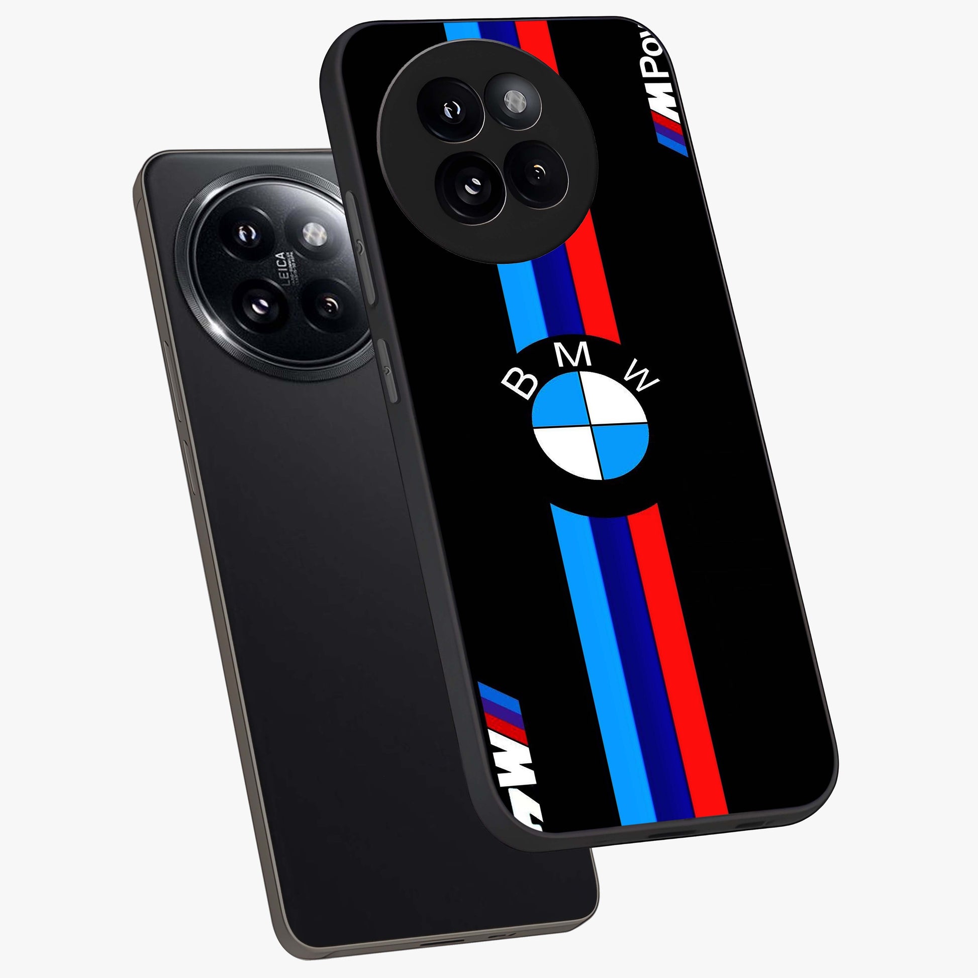 Turbo BMW Beast Glass Case displayed in angled mockup highlighting sleek racing car design with bold automotive aesthetic.