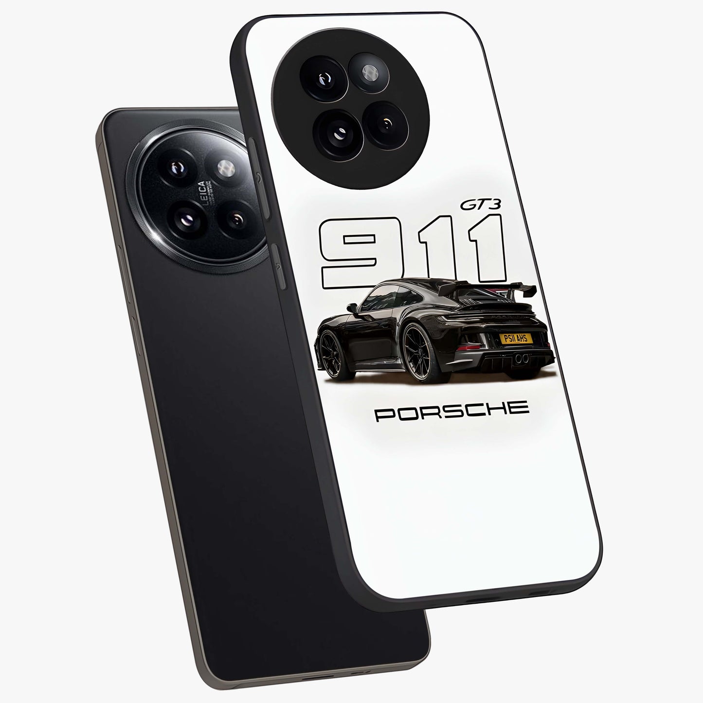 Turbo Legacy Icon Glass Case displayed in angled mockup highlighting dynamic automotive design with performance aesthetic.