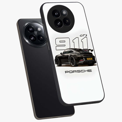 Turbo Legacy Icon Glass Case displayed in angled mockup highlighting dynamic automotive design with performance aesthetic.