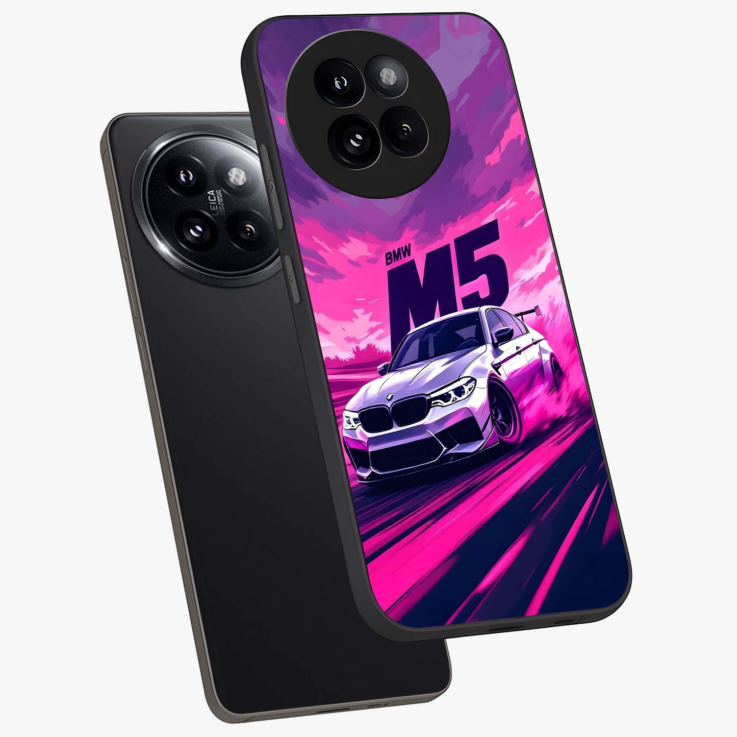 Velocity Drift Pulse Glass Case displayed in angled mockup highlighting dynamic drift design with sporty automotive aesthetic.
