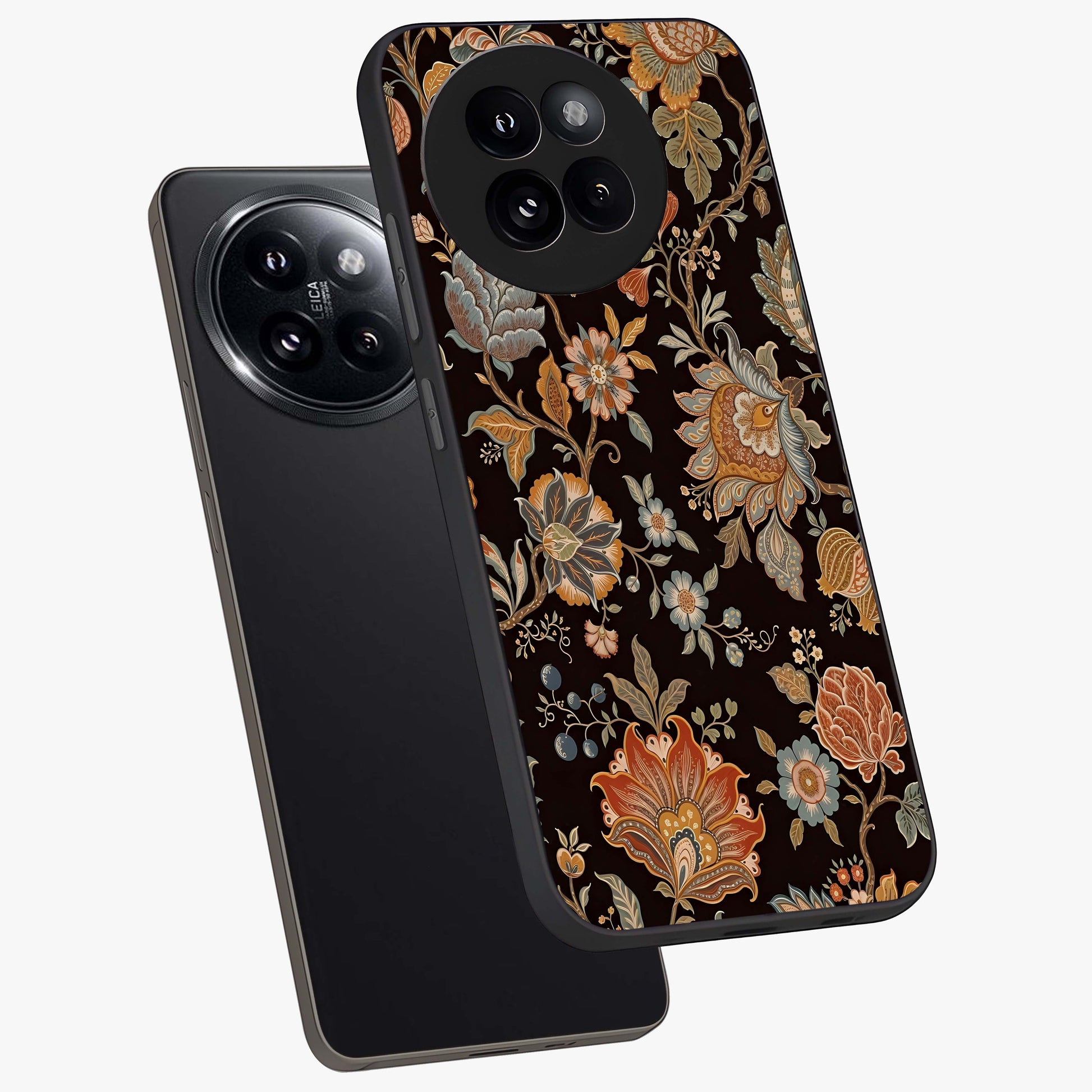 Vintage Floral Dream Glass Case displayed in angled mockup highlighting elegant vintage flower design with soft aesthetic style.