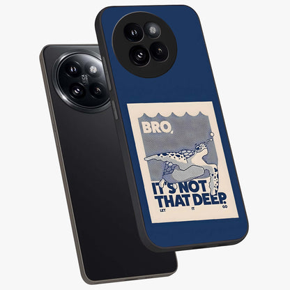 Worry Less Swim Glass Case displayed in angled mockup highlighting fun typography design with relaxed aesthetic style.