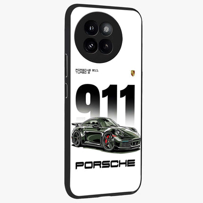 911 Turbo Dominance Glass Case upright perspective showcasing powerful racing design and modern automotive aesthetic.