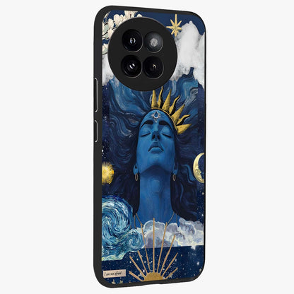 Aesthetic Lord Shiva Glass Case upright view showcasing powerful Lord Shiva artwork with devotional theme.