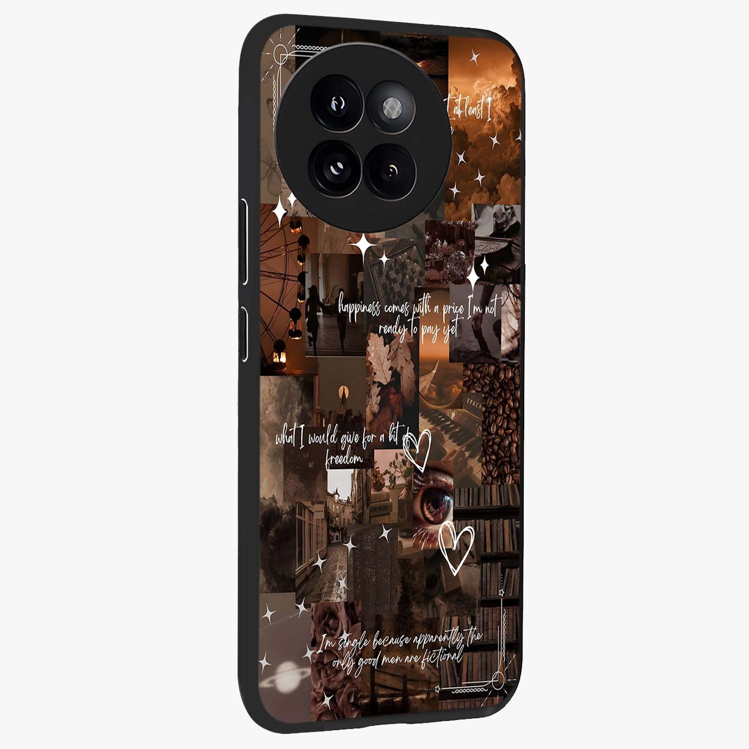 Bittersweet Aesthetic Chaos Glass Case upright view showcasing bold artistic chaos design with modern aesthetic style.