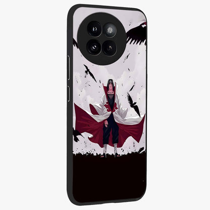 Crimson Crow Ascension Glass Case upright view showcasing dramatic crow artwork with bold gothic theme.