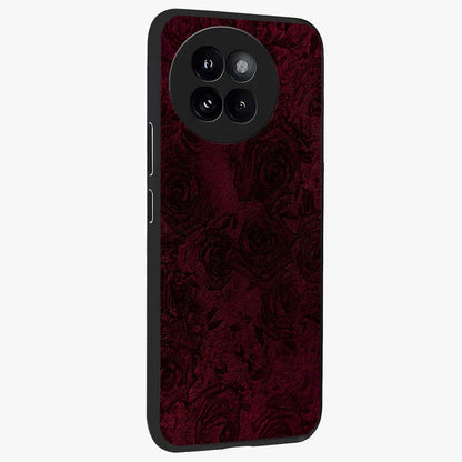 Crimson Fade Flow Glass Case upright view showcasing dynamic crimson flow artwork with stylish abstract theme.