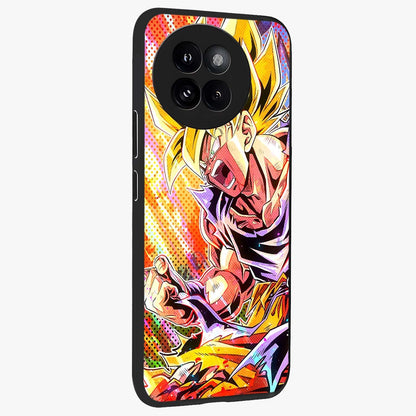 Firing Goku Glass Case upright view showcasing energetic anime artwork with bold warrior theme.
