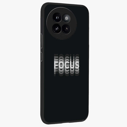 Focus Mode On Glass Case upright view showcasing strong typography statement with sleek motivational theme.