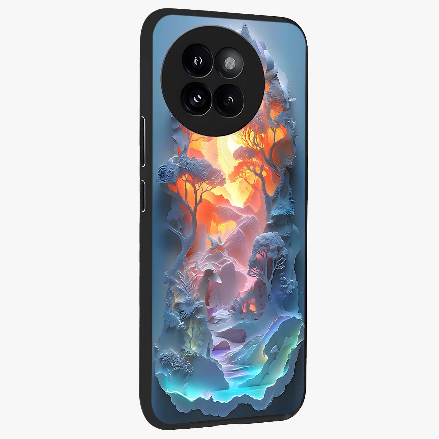 Glow Forest Portal Glass Case upright view showcasing enchanted forest portal artwork with fantasy nature theme.