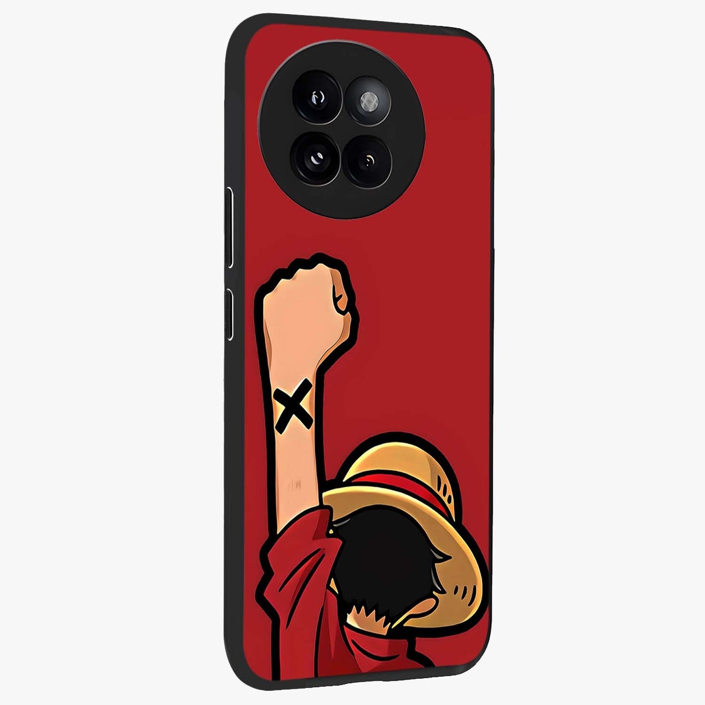 Luffy X Spirit Glass Case upright view showcasing striking anime artwork with adventurous character theme.
