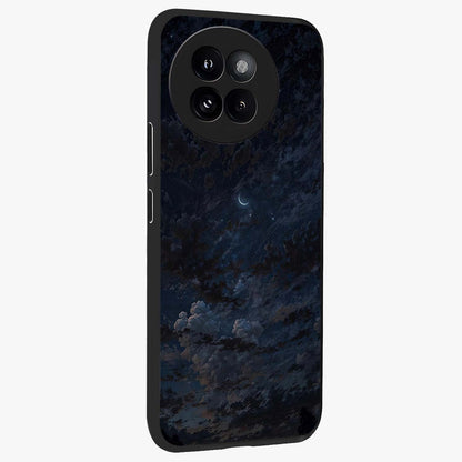 Lunar Veil Silence Glass Case upright view showcasing calm moon themed artwork with serene night atmosphere.