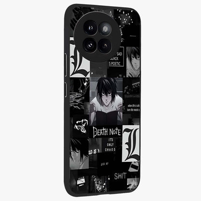 Midnight Chaos Mind Glass Case upright view showcasing expressive abstract artwork with bold dark theme.