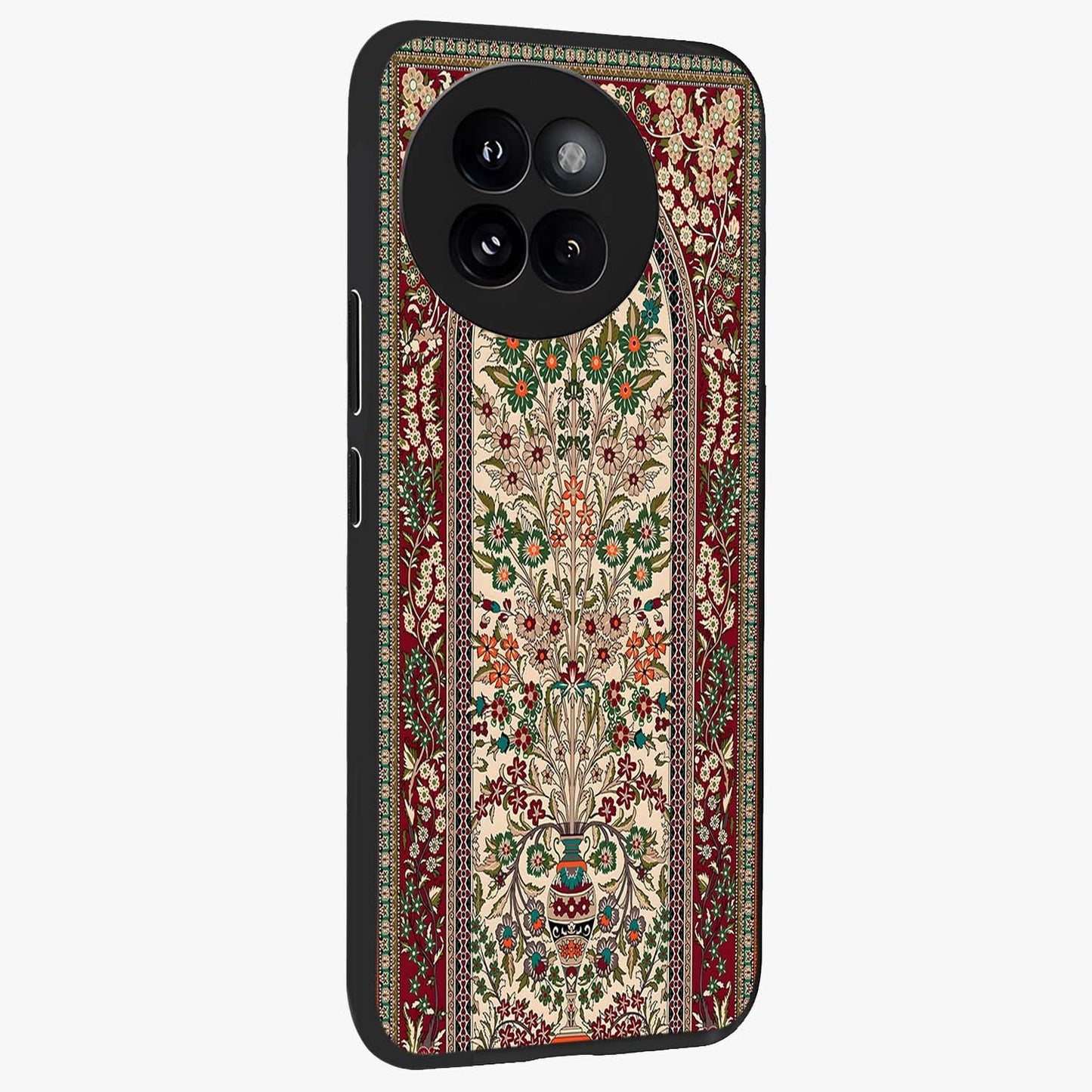 Persian Inspired Glass Case upright view showcasing decorative Persian artwork with rich heritage theme.