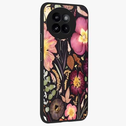 Petal Dream Tapestry Glass Case upright view showcasing detailed floral tapestry artwork with artistic nature theme.