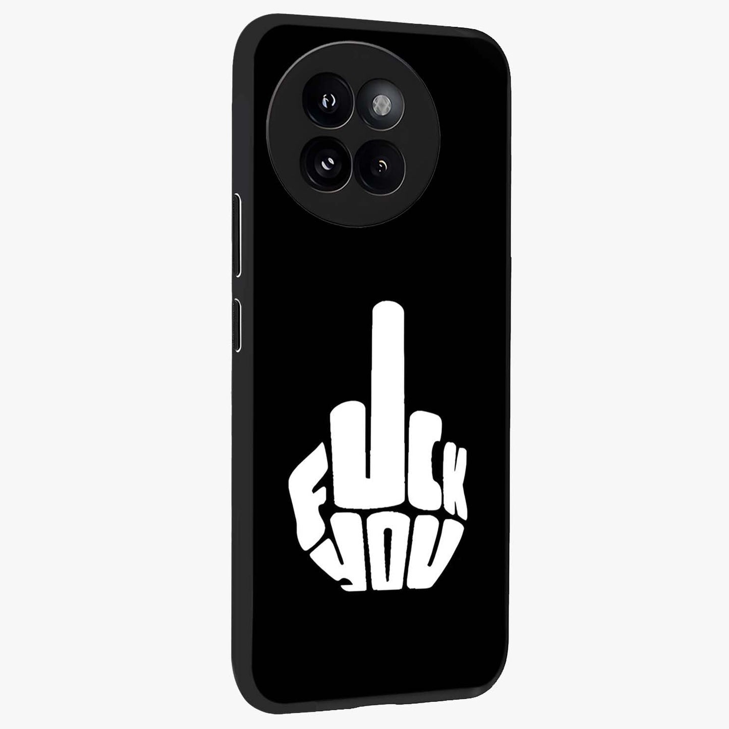 Rebel Mode On Glass Case upright view showcasing striking statement artwork with bold rebellious theme.
