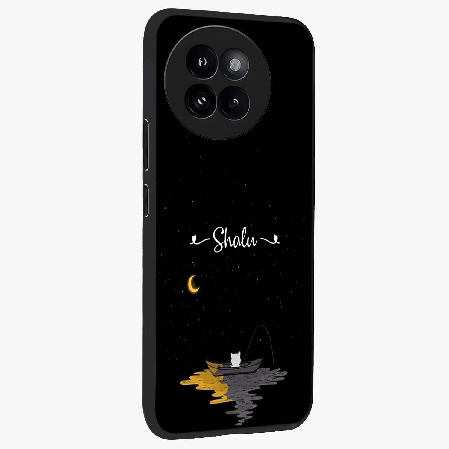 Silent Night Row Glass Case upright view showcasing tranquil night artwork with serene landscape theme.