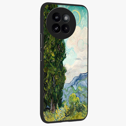 Van Gogh Vintage Art Glass Case upright view showcasing elegant vintage painting artwork with artistic heritage theme.