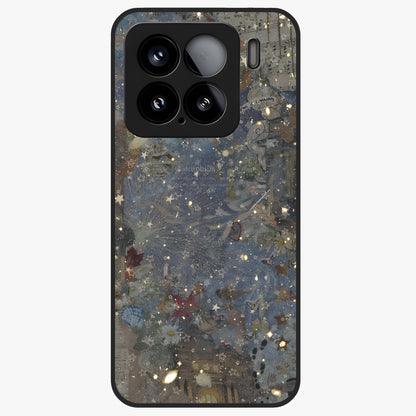 Aesthetic Astrolophia Glass Case showing flat back view with dreamy aesthetic design and glossy glass finish.