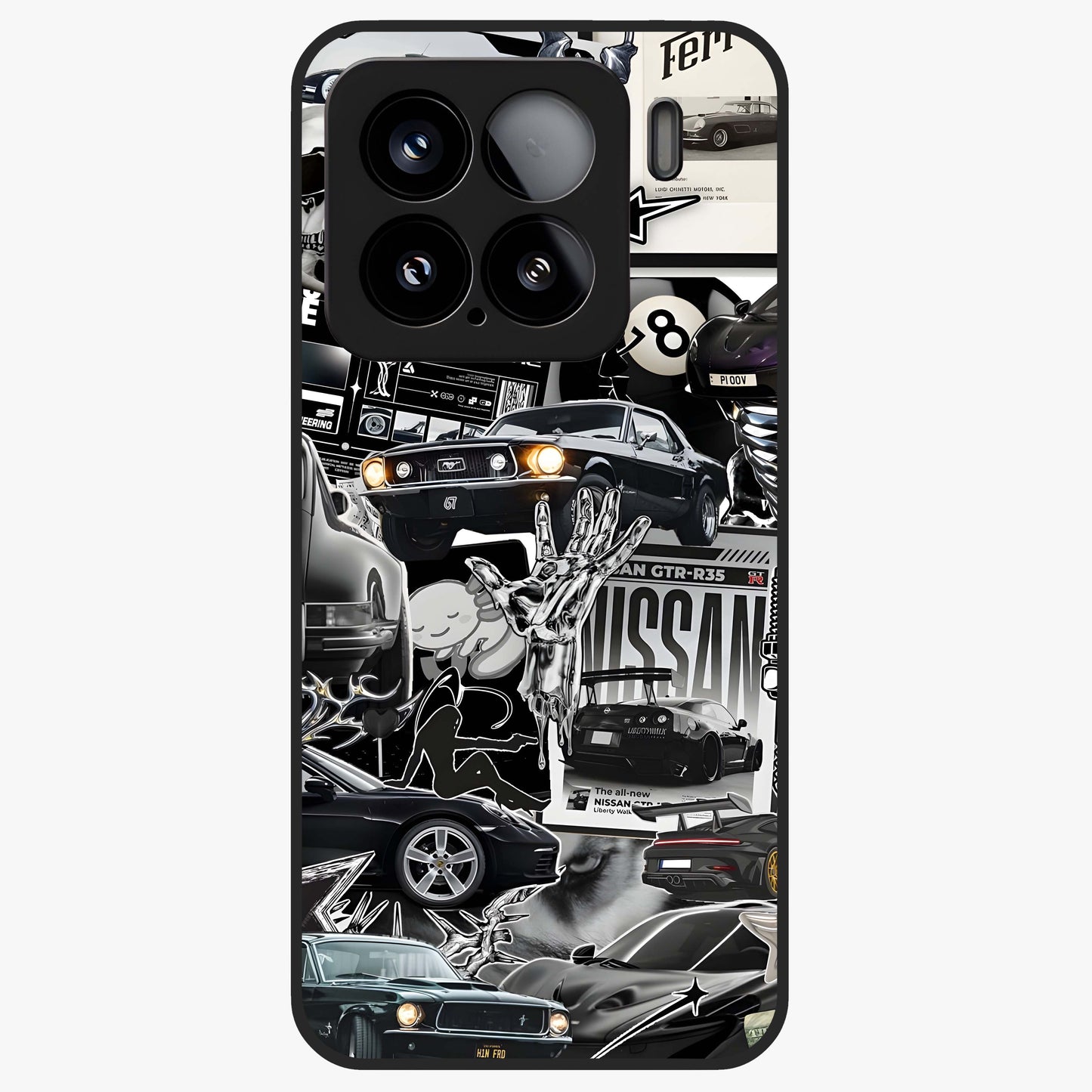 Aesthetic Dark Love Glass Case showing flat back view with dark romantic artwork and glossy glass finish.