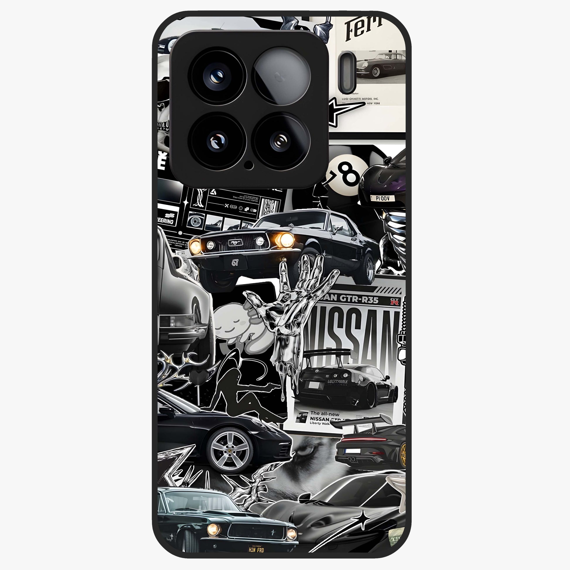 Aesthetic Dark Love Glass Case showing flat back view with dark romantic artwork and glossy glass finish.