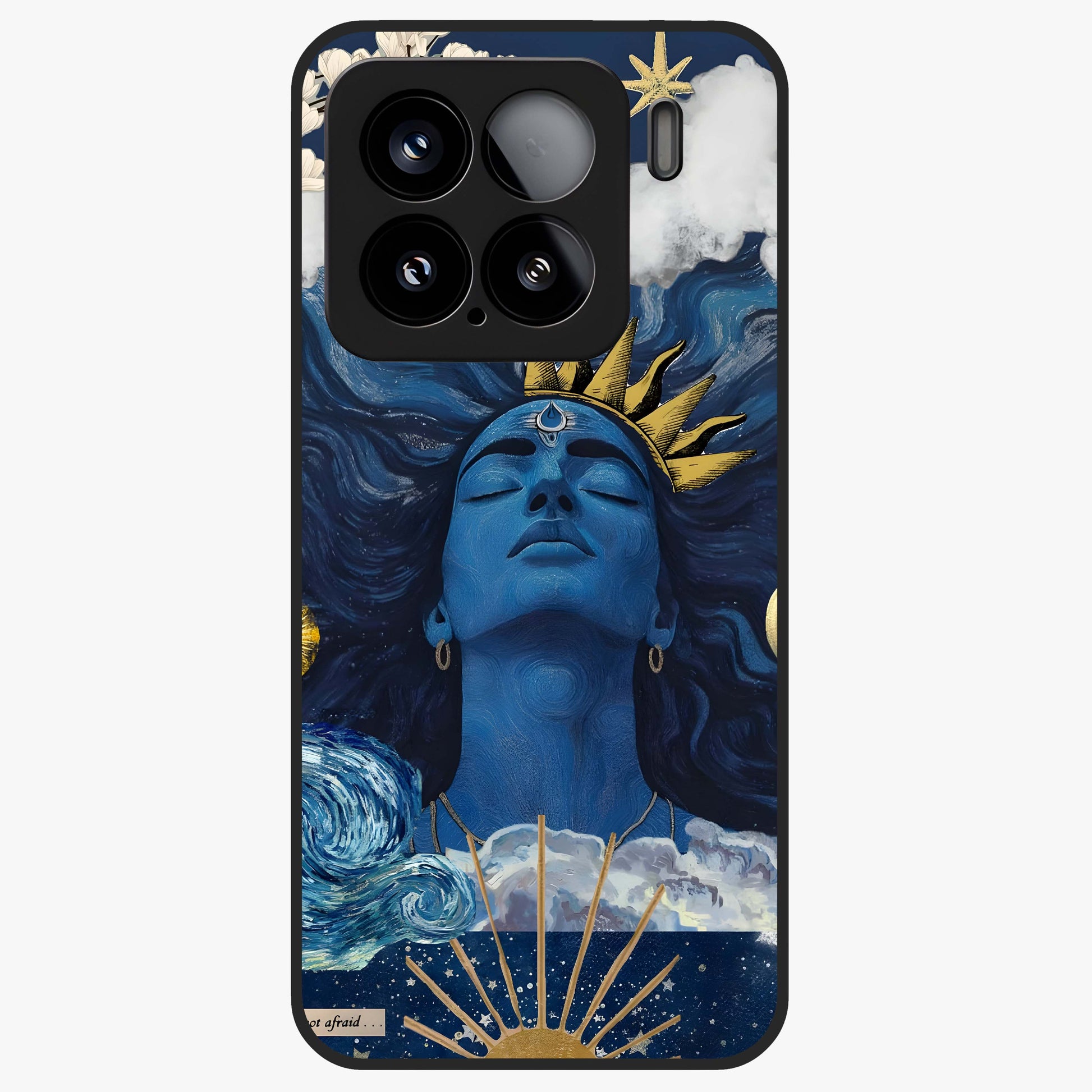 Aesthetic Lord Shiva Glass Case showing flat back view with divine Shiva artwork and glossy glass finish.